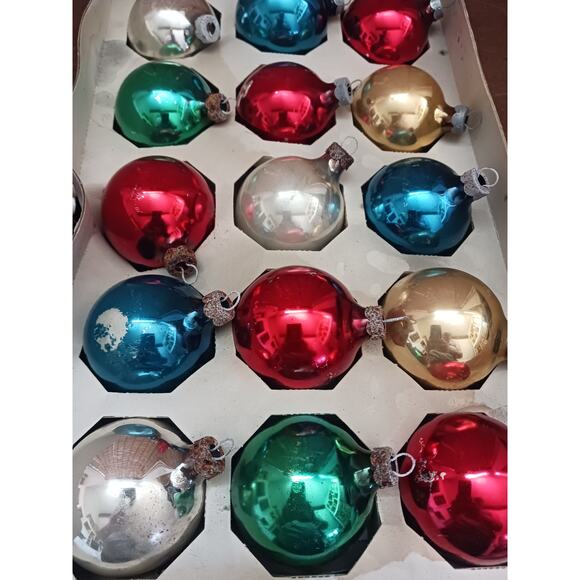 66 Vintage Multi Color glass Christmas Ornaments - Picture 2 of 6